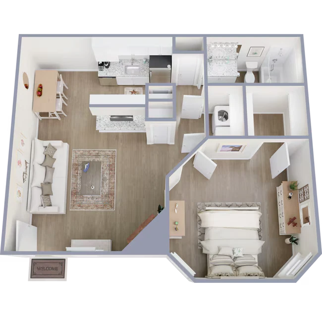 1 Bedroom 1 Bathroom 1312 floor plan